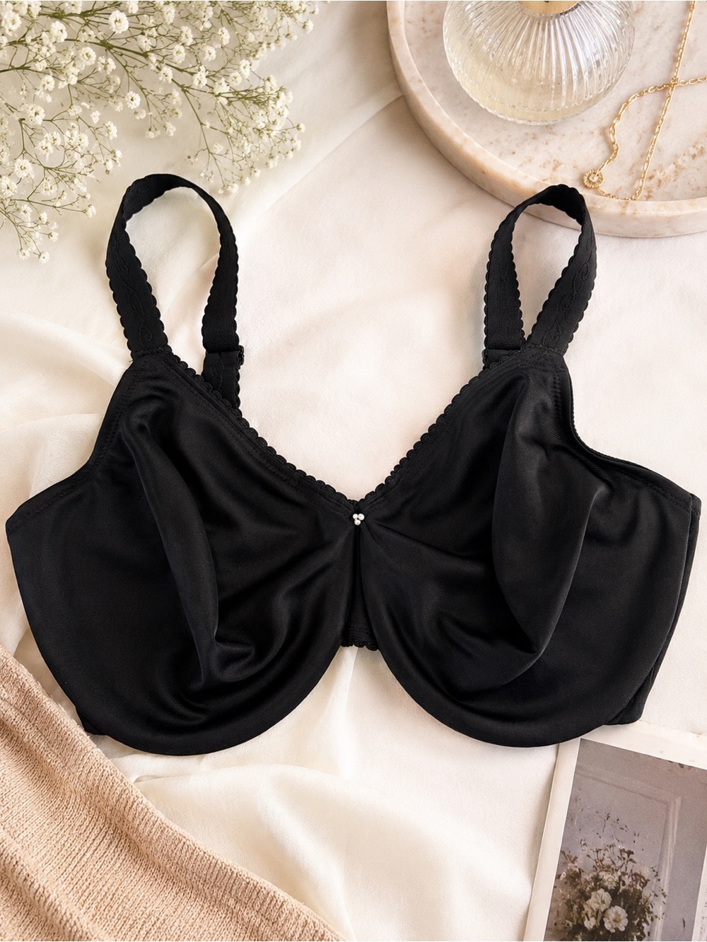 Wacoal 857109 Black Underwire Full Coverage Bra Women’s US 34DD Smooth